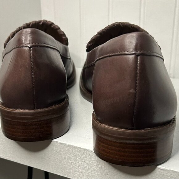 Schutz Lenon Leather Flat in Brown Size 11 - Picture 6 of 8